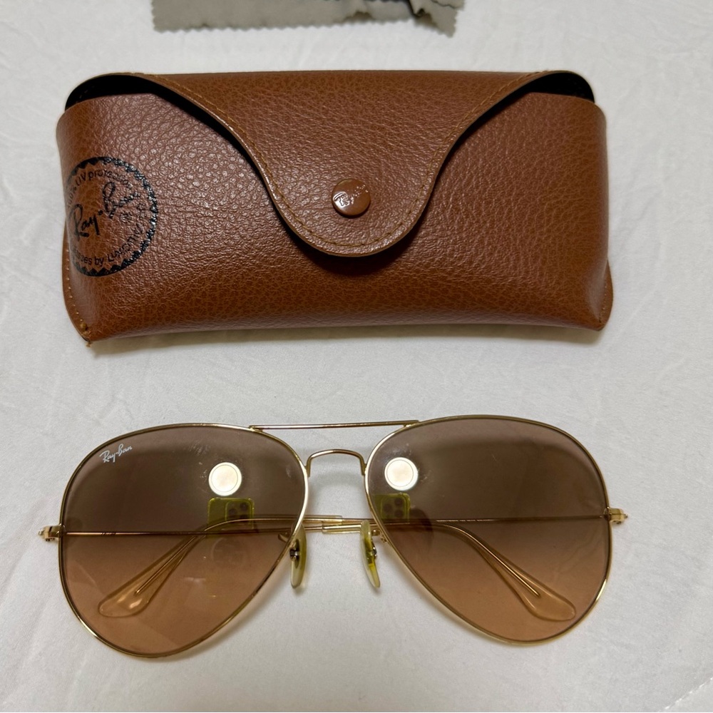 Ray-Ban Brown Leather Sunglasses Case